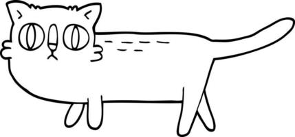 Strichzeichnung Cartoon lustige Katze vektor