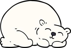 Cartoon-Doodle glücklicher Eisbär schläft vektor