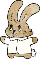 tecknad doodle jolly kanin vektor