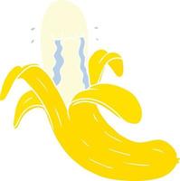 weinende banane der flachen farbartkarikatur vektor
