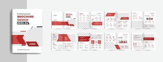 16 sidor företags- företag broschyr vektor