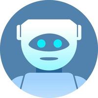 künstliche Intelligenz. robot assistant.chatbot icon.flat vector.symbol für eine mobile anwendung oder website.isoliert auf weißem hintergrund. vektor