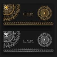 luxuriöser bunter Mandala-Hochzeitskartenhintergrund für alle vektor