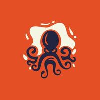 bläckfisk silhuett illustration kreativ logotyp vektor