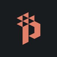 brev p data pixel geometrisk logotyp vektor