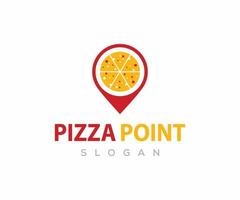 pizza punkt logotyp design, pizza plats logotyp mall vektor