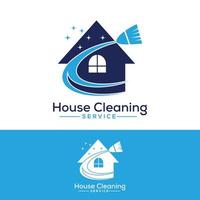 hus rengöring service logotyp design vektor