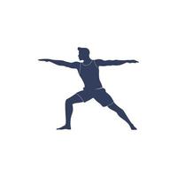vektor illustration av yoga utgör. gymnastik och yoga logotyp mall.