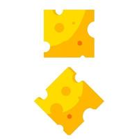 Stück Käse. Lebensmittel schneiden. gelbe Zutat mit Löchern. Roquefort-Milchprodukte. flache karikaturillustration vektor