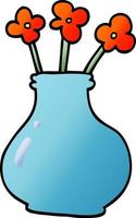 Cartoon-Doodle-Vase mit Blumen vektor