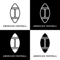 amerikan fotboll sport ikon tecknad serie. rugby boll symbol vektor logotyp