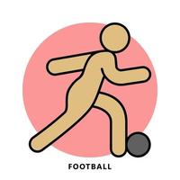 fotboll sport ikon symbol. spelare fotboll boll vektor illustration