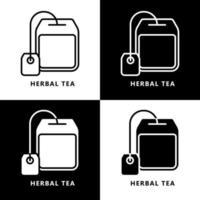tepåse ikon tecknad serie. ört- te symbol vektor logotyp