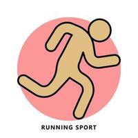 löpning sport ikon symbol. maraton övning logotyp illustration vektor