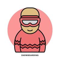 snö skidåkning sport ikon symbol. åka snowboard vektor illustration