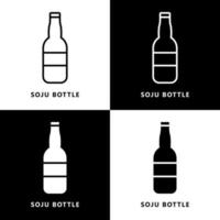 Soju-Flaschen-Symbol-Cartoon. Bier trinken Flasche Symbol Vektor-Logo vektor