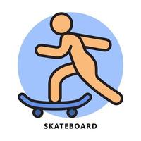 Skateboard-Symbol-Cartoon. Skateboard-Symbolvektor vektor