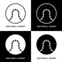 baseboll ikon tecknad serie. mjuk boll sport symbol vektor logotyp