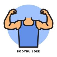 Bodybuilder-Symbol-Cartoon. Muskel-Arm-Symbolvektor vektor