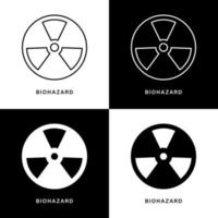 biohazard ikon tecknad serie. fara och radioaktiv symbol vektor logotyp