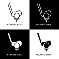 Golf-Symbol-Cartoon. Golfclub-Sport-Symbol-Vektor-Logo vektor