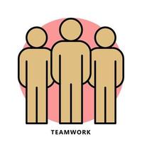 Symbol für Gruppenzeichen. Leader-Teamwork-Logo-Vektor vektor
