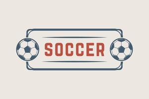 årgång fotboll eller fotboll logotyp, emblem, bricka. vektor illustration