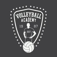 Vintage-Volleyball-Etikett, Emblem oder Logo. Vektor-Illustration vektor