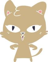 Cartoon-Katze im flachen Farbstil vektor