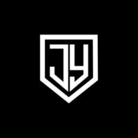 jy brev logotyp design med svart bakgrund i illustratör. vektor logotyp, kalligrafi mönster för logotyp, affisch, inbjudan, etc.