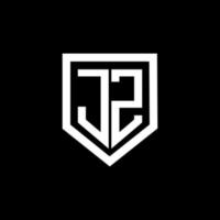 jz-Buchstaben-Logo-Design mit schwarzem Hintergrund im Illustrator. Vektorlogo, Kalligrafie-Designs für Logo, Poster, Einladung usw. vektor