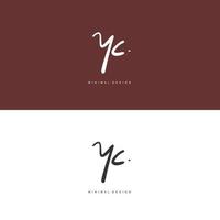 yc Anfangshandschrift oder handgeschriebenes Logo für die Identität. Logo mit Unterschrift und handgezeichnetem Stil. vektor