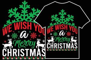 typografischer t-shirt-designvektor für weihnachten. Wir wünschen dir frohe Weihnachten. vektor