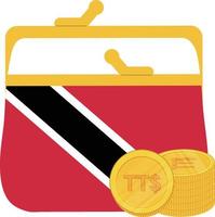 trinidad und tobago flaggenvektor handgezeichnet, trinidad und tobago dollar vektor handgezeichnet