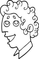 Strichzeichnung Cartoon Mann Gesicht vektor