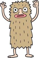 Cartoon-Doodle-Bigfoot-Kreatur vektor