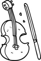 linje teckning tecknad serie fiol och rosett vektor