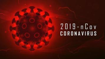 große rot leuchtende Coronavirus-Zelle vektor