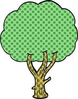 tecknad doodle blommande träd vektor