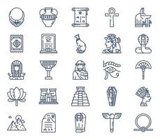egyptisk symboler ikon uppsättning vektor