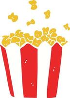 Cartoon-Popcorn im flachen Farbstil vektor
