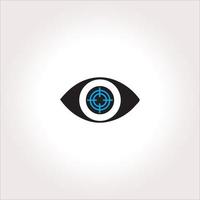 Augensymbol mit blauer Zielvektorillustration für Webdesign vektor