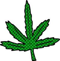 Cartoon-Doodle-Marihuana-Blatt vektor