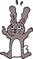 tecknad serie klotter skrämd kanin vektor