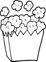 linje teckning tecknad serie bio popcorn vektor