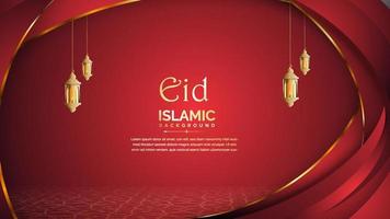 elegant arabicum röd och gyllene Färg islamic design bakgrund vektor