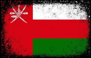 alter, schmutziger Grunge-Vintage-Oman-Nationalflaggenhintergrund vektor