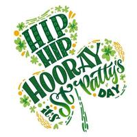 st. Patrick's dag typografi citat i shamrock design vektor