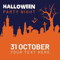 halloween fest natt inbjudan posta mall vektor