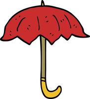 tecknad doodle öppet paraply vektor